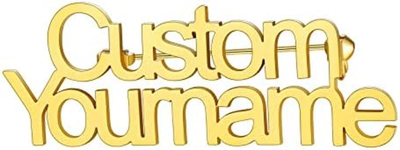 Custom4U Custom 2 Name Lapel Pins Gold Plated Layered Brooch Pin Customized for Women