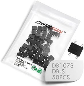 (Pack of 50 Pieces) Chanzon DB107S SMD Bridge Rectifier Diode 1A 1000V DB-S (SOP-4) Single Phase 1 Amp 1000 Volt Silicon Diodes