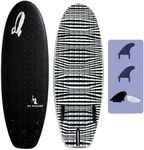 Rock-It DA Wizard Performance Soft Top Surfboard, 4’10” / 39L Foam Surfboard for Ocean, Wave Pool, River Surfing and More with 2+1 fin System and Reinforced Deck and Rails Developed in Hawaii (Black)