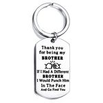 Nimteve Brother Gifts Keyring Gifts For Borther Thank You For Being My Brother Gift Keychain Brother Birthday Gifts For Men Key Ring Keyrings For Men Key Chain (Thank You For Being My Brother)