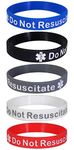 Max Petals DO NOT RESUSCITATE Medical Alert ID Silicone Bracelet Wristbands 5 Pack