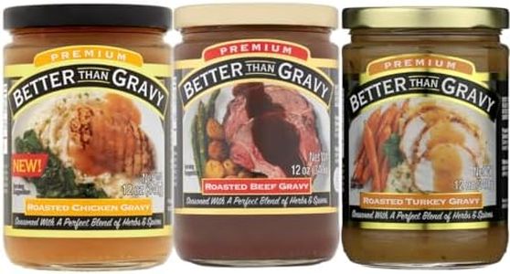 Better Than Gravy Variety Pack (3 Pack, 12 oz Jars Each) – Roasted Beef, Roasted Turkey & Roasted Chicken Gravy – Ready-to-Use Savory Assortment for Meals, Holidays & Family Dinners