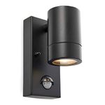 National Lighting PIR Outside Lights - Outdoor Security Lights - Matt Black Motion Sensor Presence Detector External Lantern Light - IP44 Rated 7W 240V LED GU10 Lamp (Not Included)