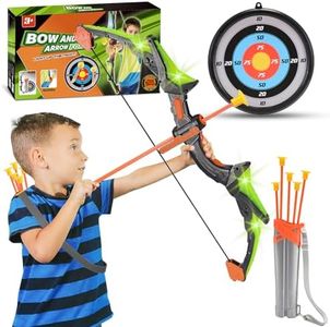 Kids Toys for 3-8 Year Old Cool Toys LED Flash Bow and Arrow Set Outdoor Toys for 3 4 5 6 7 8 Year Old Boys Girls Easter Christmas Birthday Gifts for Kid Ages 3-5 5-7 4-8 Toddler Outdoor Games