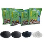 4 Step Rock Tumbler Abrasive Grit, Polish Kit Silicon Carbide Aluminum Oxide Media Polish for 3 LB Rock Tumblers