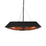 Blumfeldt Far Infrared Heater Outdoor, Hanging Patio Heater Electric w/LED Light & Remote, IP45 Outdoor Heaters for Garden Gazebo, 2000W Infrared Heat Panel, Steel Electric Patio Heaters Outdoor