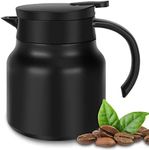 34oz Thermal Coffee Carafe, Stainless Steel Insulated Vacuum Thermos Coffee Carafes For Keeping Hot/Cold, Travel Size Coffee Carafe Airpot, Tea, Water, Beverage Dispenser, Black