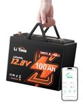 LiTime 12V 100Ah Group 24 Bluetooth LiFePO4 Battery with Upgraded 100A Smart BMS, Low-Temp Charging Cut-off Deep Cycle Lithium Battery for RV, Camper and Off-Grid Solar in Cold Weather