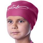 Swim Caps Kids Long Hair - Swimming Cap for Girls Boys Kids Teens with Long Curly Hair Braids Dreadlocks - 100% Silicone Hypoallergenic Waterproof Swim Hat (M, Windsor Wine)