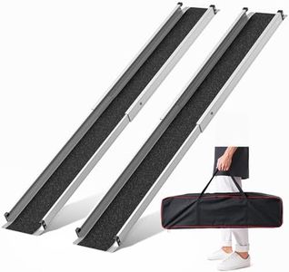 KOLO 7FT Wheelchair Ramps for Steps, 84" L x 7.4" W, 600lbs Capacity, Adjustable Aluminum Ramp, Telescoping Portable with Storage Bag, Non-Skid Surface Wheelchair Ramp for Home, Stairs, Steps(2 Pack)