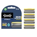 Wilkinson Sword Hydro 5 Skin Protection Advanced - 4 5-Blade Razor Blades Refills with Menthol Enriched Lubricant Band