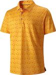 Mens Golf Shirts Short Sleeve Moisture Wicking Dry Fit Performance Athletic Polo Shirt, Z-yellow, Large