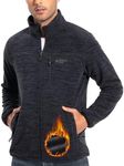 Pioneer Camp Men's Lightweight Polar Fleece Jacket Full Zip Antistatic Casual Coat Soft Warm Outwear with Zipper Pockets