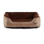 Bunty Deluxe Dog Bed - Small, Medium to XXL Calming Washable Dog Bed - Non-Slip Base, Raised Walls, Fleece Lined Interior, Plush Cushioning, Insulates & Retains Heat - Large, Cream