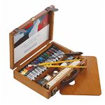 Sennelier Artist Oil Paint Set, 15x21ml Tubes, Palette, Brushes, Cloth, Wooden Box