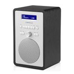 LEMEGA CR2+ DAB/DAB+ Digital Radio,FM Digital Radio,DAB Radio, Mains Powered,Dual Alarms Clock,Kitchen Sleep Snooze Timer,20 Preset Stations,Headphones Output, Wood Effect - Black Oak Finish