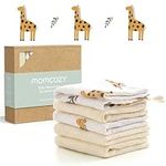 Momcozy Baby Washcloths - 4 Layer Design| Medium Thickness| Premium Cotton for Newborns' Skin-Great for Bathing, Wiping & on-The-go Use, Shower Gift and Essential(5 Pack, 10x10 inch)
