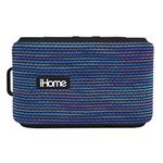 iHome Slip and Water Resistant Fabric Rechargeable Bluetooth Speaker with Speakerphone (Purple/White)