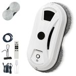 Automatic Window Cleaning Robot with Water Spray, Indoor/Outdoor Window Cleaner Robot, Edge Detection and Anti-Drop Protection, for Cleaning Windows, Tiles, and Glass Doors. (White)