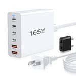 165W USB C Fast Charger, Agtray 6-Port USB C Charger Block GaN PD/QC Fast Charging Plug Multiport Desktop Station Hub Travel Power Adapter Compatible for MacBook/iPad Pro Air, iPhone 15 14, Galaxy S24