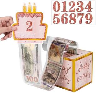 Happy Birthday Money Pull Box, Money Box Cash Gift Money Roll Pull Out Surprise Box DIY Creative Gifts for Family Friends Party