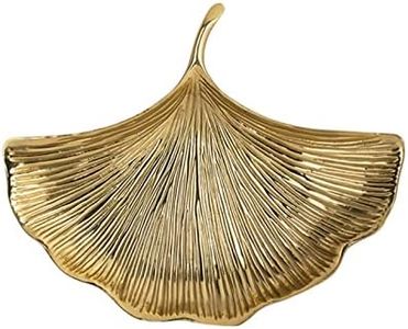 Golden Leaf Tray Ginkgo Leaf Decorative Gold Trinket Dish Jewelry Ring Holder Gold Leaf Jewelry Plate Dish Vanity Tray​