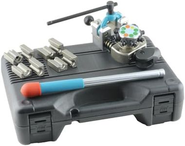 K Tool International 70081 45 Degree Automotive Brake Line Flaring Tool Set for Garages, Repair Shops, and DIY, Single, Double, and Bubble Flares, Vise-Mounted, T-Handle Clamp, Turret-Style Design