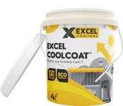 Excel Coatings EXCEL CoolCoat High SRI Heat Reflective Cool Roof Paint Summer Cool Roof Coating, 4 LTS, Covers 100 sq.ftâ€¦