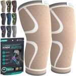 Modvel Compression Knee Brace for Women & Men - 2 Pack Knee Brace for Women Running Knee Pain, Knee Support Compression Sleeve, Workout Sports Knee Braces for Meniscus Tear ACL & Arthritis Pain Relief