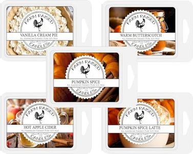 Pumpkin Scented Wax Melts Variety Mix - 5 Pack - Non Toxic Wax Melts - Farm Raised Wax Melts- 100% Plant Based Soy - Natural Wax Melts Cubes. Hayride, Spice, Latte, Vanilla Cream Pie, Apple Cider.