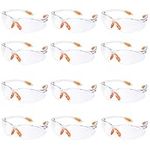 Safety Glasses Pack of 12 Safety Goggles Eyewear Safety Specs Clear Eye Protection Glasses Protective Safety Glasses for Work Personal Protective Equipment Security Glasses Anti Dust/Scratch/Mist/Wind