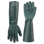 Wells Lamont Heavy Duty Extra Long 18” PVC Coated Work Gloves | Chemical & Liquid Resistant, Cotton Lined | One Size (158L)