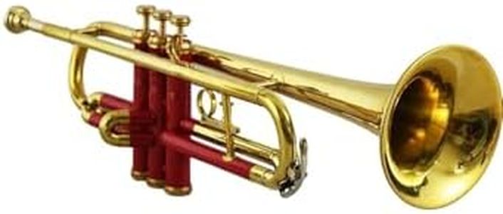 Rmze Standard Bb Trumpet Set – Red Trumpet-2436 with Hard Case, 7C Mouthpiece, Valve Oil – Ideal for Students & Band Performances – Musical Instrument