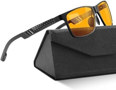 IBOANN Blue Light Blocking Glasses Men Computer Gaming Glasses Lightweight Al-Mg Metal Anti Eyestrain UV400 Clear Lens Eye Protection