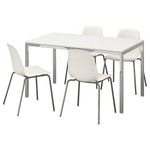 Ikea TORSBY/LEIFARNE Table and 4 Chairs, high-Gloss white/white135 cm (53 1/8 ")