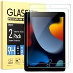 [2 Pack] Screen Protector for iPad 9th / 8th / 7th Generation (iPad 10.2 inch 2021 / 2020 / 2019), 9H, Anti-Scratch, Ultra Clear, Bubble-Free Tempered Glass Film for iPad 10.2" ( iPad 9/iPad 8/iPad 7)