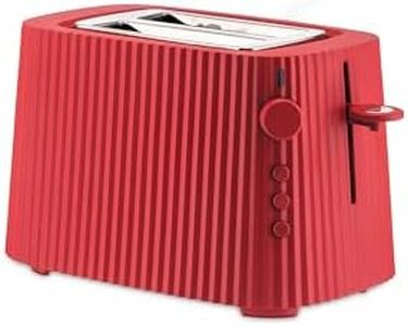 Alessi Plissé MDL08 R - Tostapane di Design, Sei Livelli di Doratura, in Resina Termoplastica, Spina Europea, 850 W, Rosso