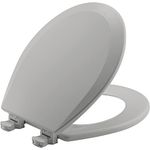 Bemis 500EC162 Molded Wood Round Toilet Seat With Easy Clean and Change Hinge, Silver