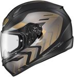 ScorpionEXO R320 Full Face Motorcycle Helmet with Pinlock Ready Shield and Bluetooth Ready Speaker Pockets DOT Approved Alchemy (Black/Gold/Grey - Large)