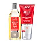 VLCC Shape Up Slimming Oil - 200ml and VLCC Shape Up Waist & Tummy Trim Gel - 200g | Fights Cellulite, and Reduces Flab | For a Flatter and Firmer Waist | Helps Tone Muscles and Stubborn Fat