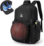 Gemgoal Large Basketball Bag for Men with Shoe Compartment Ball Hold Basketball Backpack for Boys with Fence Hook Water Bottle Holder Best for Soccer Multiple Compartments
