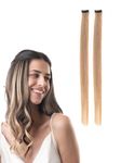 Hair Originals 100% Natural Human Hair Clip In Color Streaks (16 Inches, Pack of two, Naughty Brown)