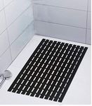 Eurotex Shower Mat Non Slip for Bathroom, Anti Skid Bathtub Mat (Plastic Stripped- Rubber Base, 46cm x 61cm)- Black