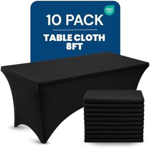 8 Ft 10-Pack Tablecloths, Bulk Box, Hotels, Banquets & Events, Soft, Black