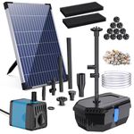 Biling 12W Solar Pond Filter Kit for Garden Ponds 605 l/h Biological Solar Powered Pond Filter with Pump Filtration System for Fish Tank Waterfalls Water Feature (No Battery)