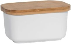 Maxwell & Williams White Basics Butter Dish With Bamboo Lid