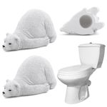 2pcs Toilet Bolt Caps Decorative Toilet Bolt Covers, Resin Cute Sea Turtle Toilet Bolt Caps Frog Covers Polar Bear Bolts Covers for The Toilet Easy Installation Toilet Replacement(Polar Bear)