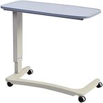 NRS Healthcare EasyLift Overbed / Over Chair Table Modern Blue N43577 Height Adjustable Curved Wheelchair Base