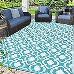 HEBE Outdoor Rugs for Patio 6'x9' Outdoor Carpet Waterproof Reversible Patio Rug Clearance Outside Door Mat Camping RV Tent Carpet Area Rug for RV,Patio,Deck,Beach,Apartment Balcony,Camper,Porch