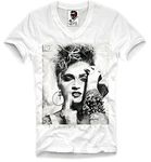 E1Syndicate T Shirt Madonna Queen of POP FLIP Off Birdie FCUK Bomb V-Neck Large